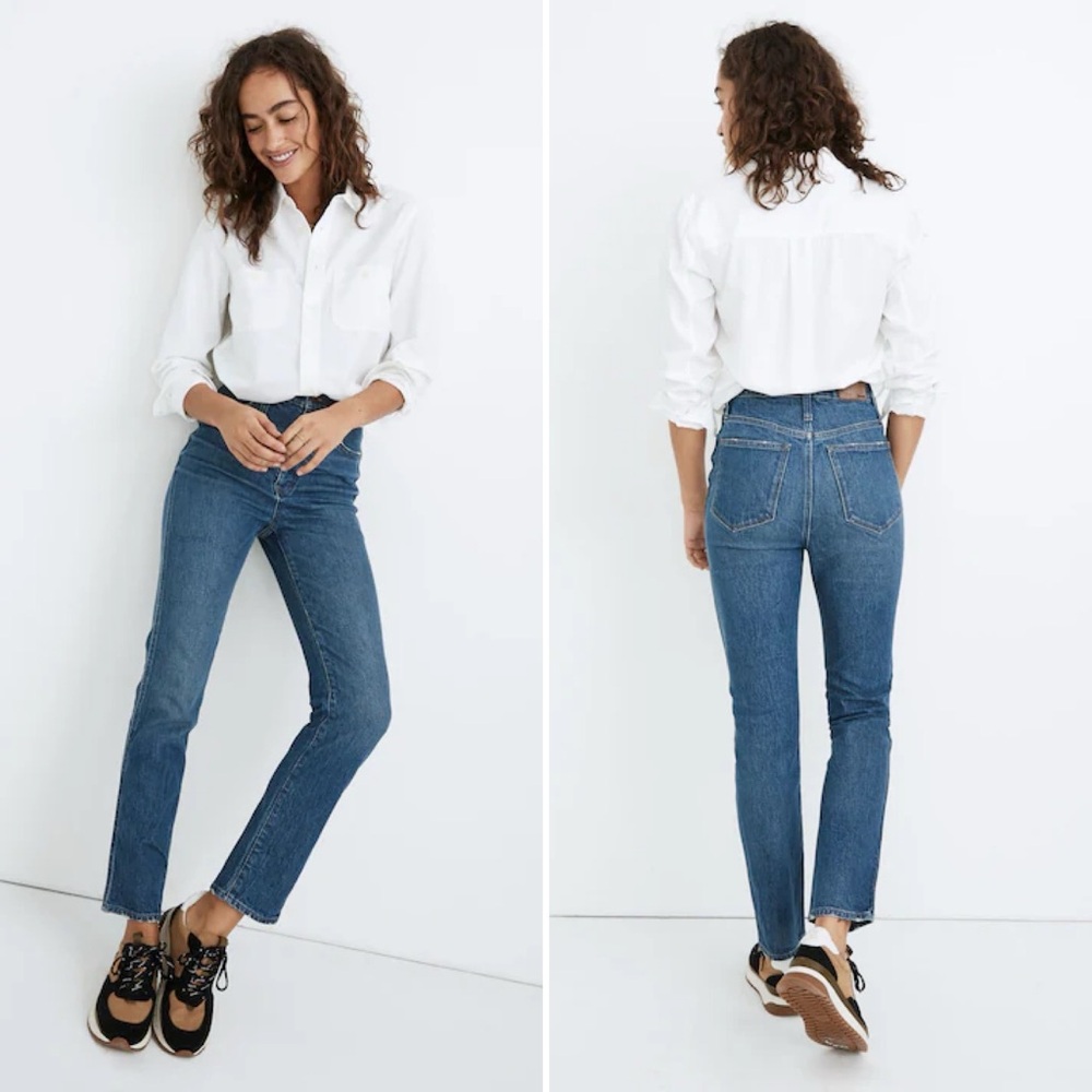 Madewell Stovepipe Jeans Straight Leg Kline Medium Blue Wash Size 25